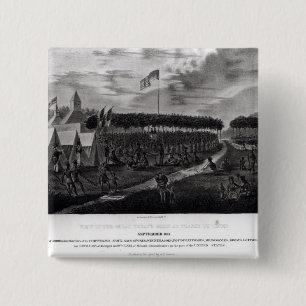 View of the Great Treaty Held at Prairie du 15 Cm Square Badge