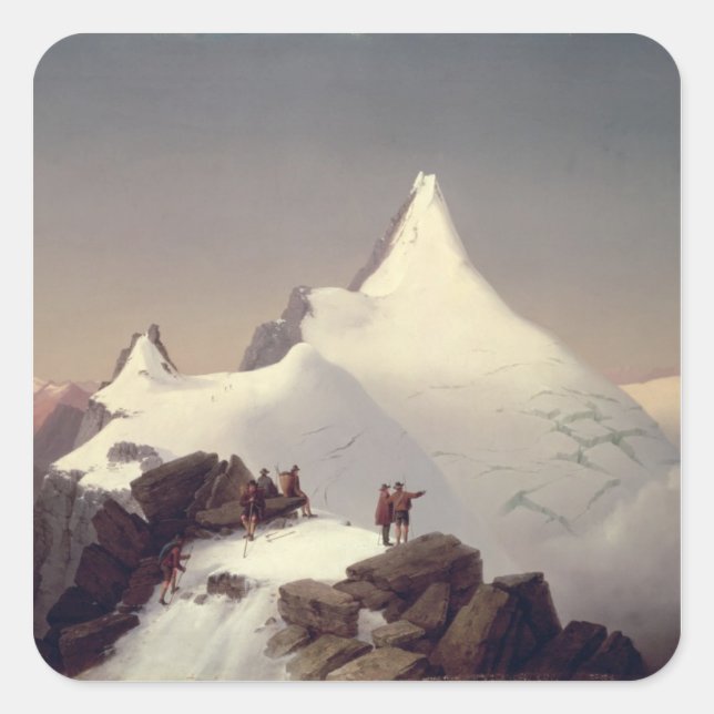 View of the 'Grossglockner' mountain Square Sticker (Front)