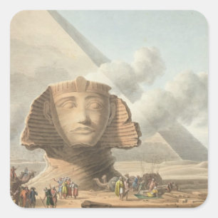 View of the Head of the Sphinx and the Pyramid of Square Sticker
