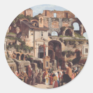View of the interior of the Colosseum  Classic Round Sticker