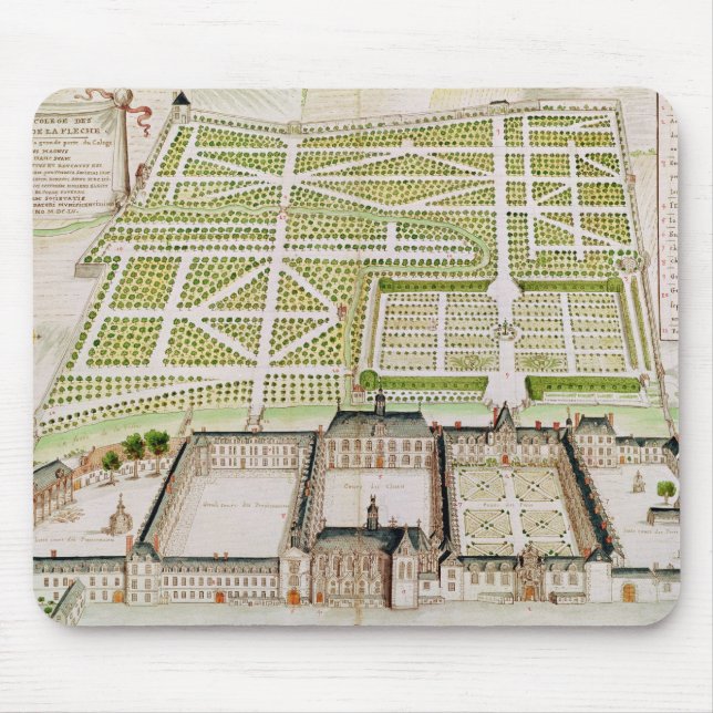 View of the Jesuit College in La Fleche, 1655 Mouse Mat (Front)