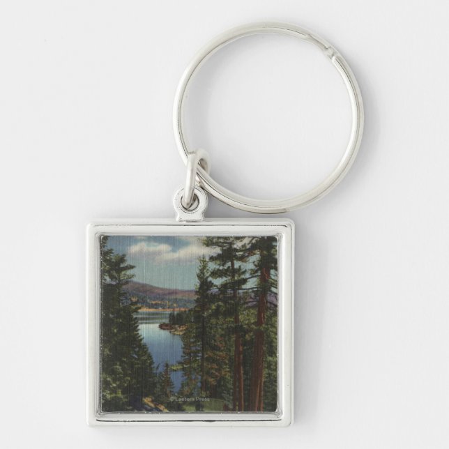 View of the Lake through the Pines # 2 Key Ring (Front)