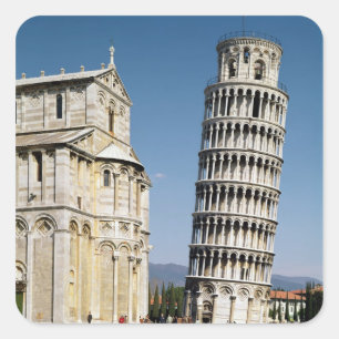 View of the Leaning Tower Square Sticker