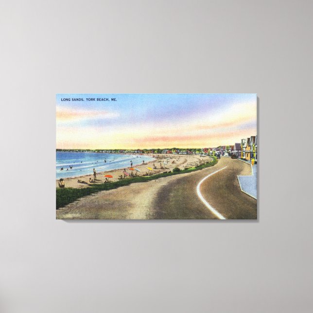 View of the Long Sands at York Beach Canvas Print (Front)