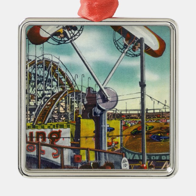 View of the Loop-o-Plane Ride # 2 Metal Tree Decoration (Front)