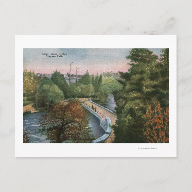 View of the Luna Island Bridge Postcard (Front)