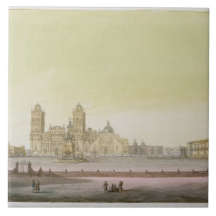 View of the main square in Mexico City (colour eng Tile