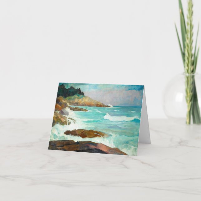 View of the Maine Coast by Newell Convers Wyeth Thank You Card (Front)