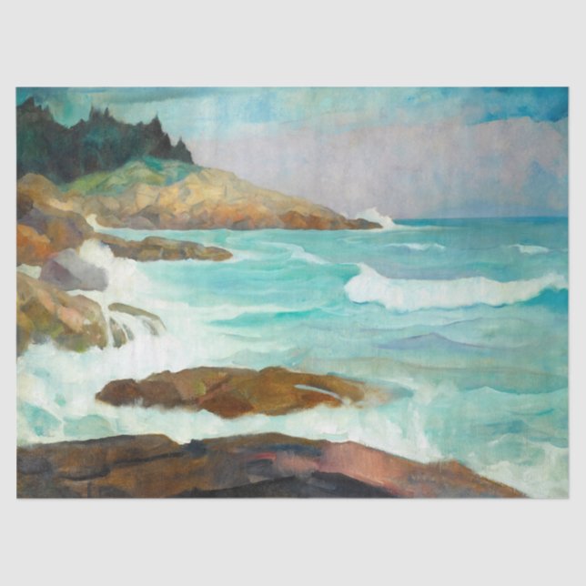 View of the Maine Coast by Newell Convers Wyeth Tissue Paper (Front)