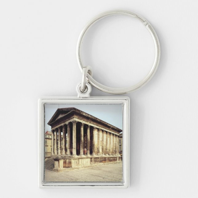 View of the Maison Carree, c.19 BC Key Ring (Front)