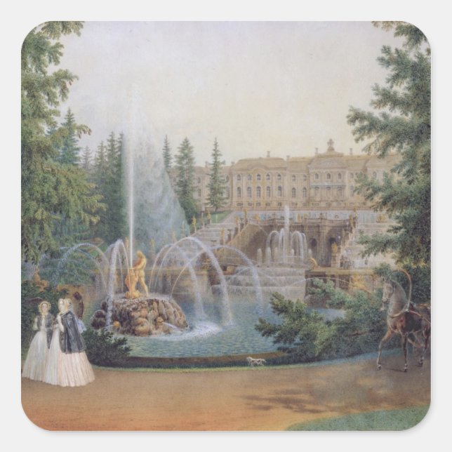 View of the Marly Cascade Square Sticker (Front)