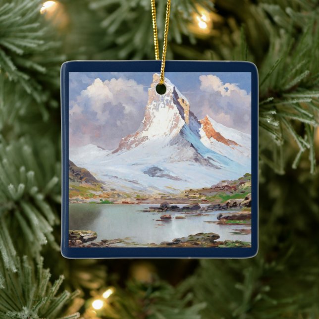 View of the Matterhorn, Christmas Tree Ceramic Ornament (Tree)