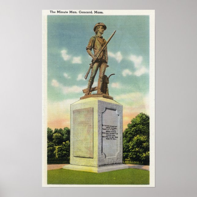 View of the Minute Man Statue Poster (Front)
