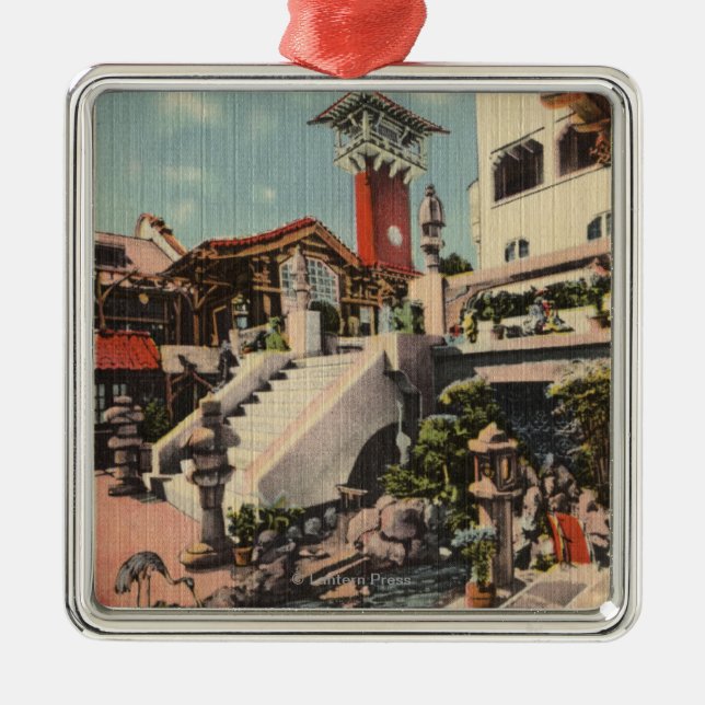 View of the Mission Inn & Oriental Court Metal Tree Decoration (Front)