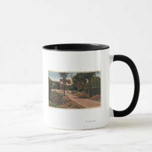 View of the Mission, Patio Gardens Mug