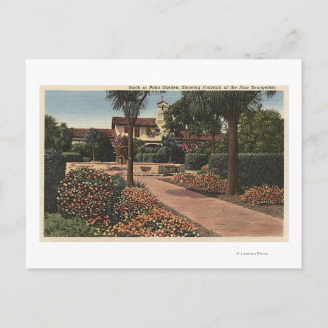 View of the Mission, Patio Gardens Postcard (Front)