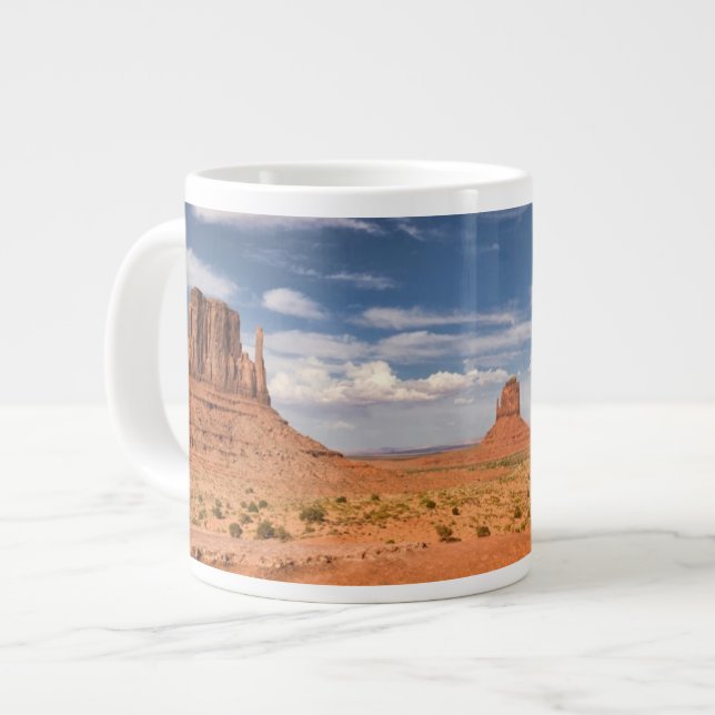 View of the Mittens, Monument Valley Large Coffee Mug (Front Left)