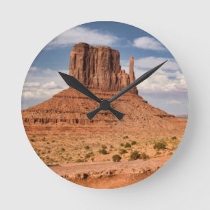 View of the Mittens, Monument Valley Round Clock