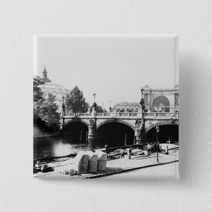 View of the Moltke Bridge 15 Cm Square Badge