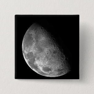 View of the Moon's north pole 15 Cm Square Badge