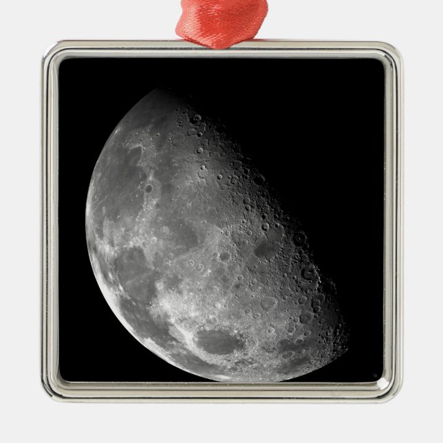 View of the Moon's north pole Metal Tree Decoration (Front)