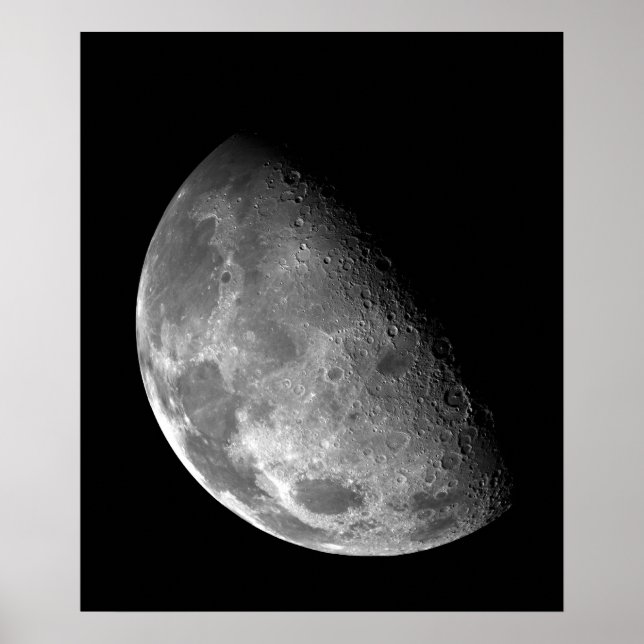 View of the Moon's north pole Poster (Front)