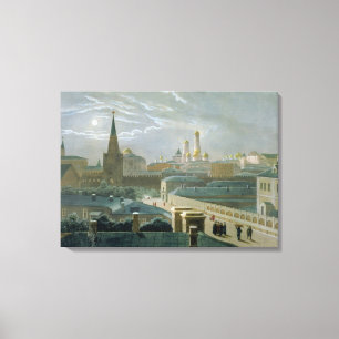 View of the Moscow Kremlin, 1840's Canvas Print
