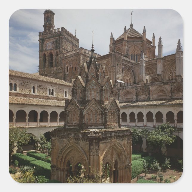 View of the mudejar cloister square sticker (Front)