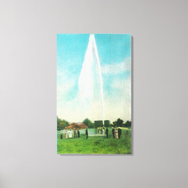 View of the Myrtledale Geyser at the Hot Springs Canvas Print (Front)