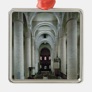 View of the nave, looking towards the altar metal tree decoration