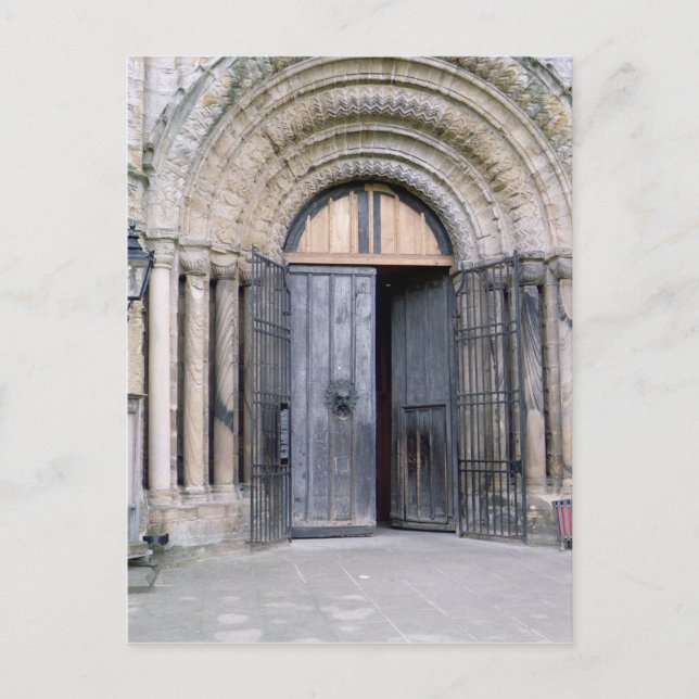 View of the North Door of Durham Cathedral Postcard (Front)