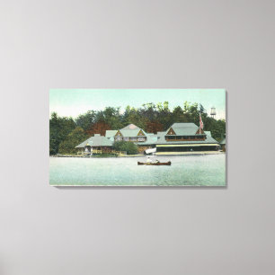 View of the Norumbega Park Boat House Canvas Print
