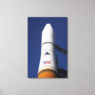 View of the nose cone of the Delta IV rocket Canvas Print