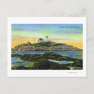 View of the Nubble Lighthouse at York Beach Postcard