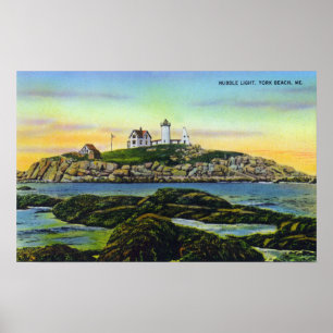 View of the Nubble Lighthouse at York Beach Poster
