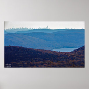 View of the NYC Skyline from Mount Beacon,NY Poster