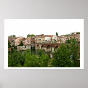 View of the old bridge (photo) poster