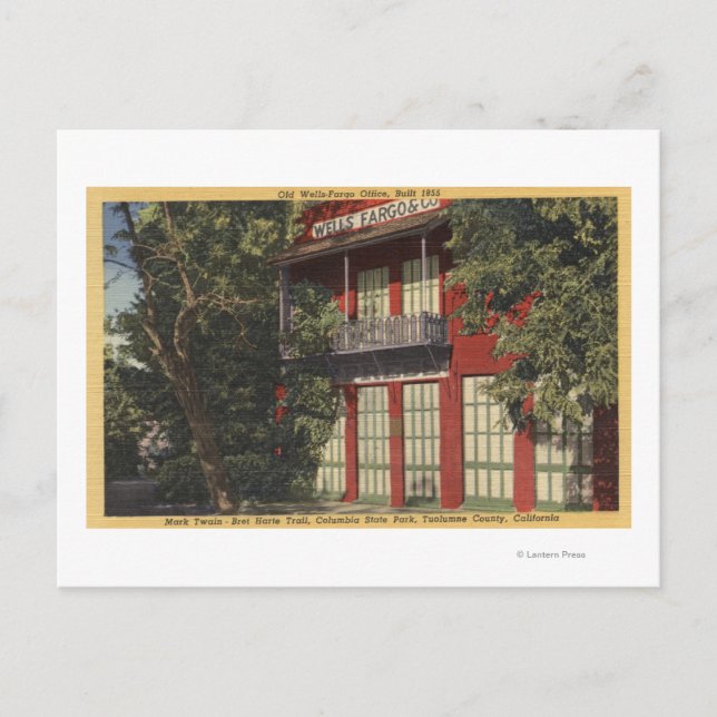 View of the Old Wells-Fargo Office (1855) Postcard (Front)