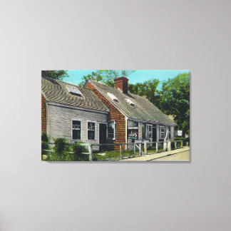View of the Oldest House in Town Canvas Print