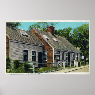 View of the Oldest House in Town Poster