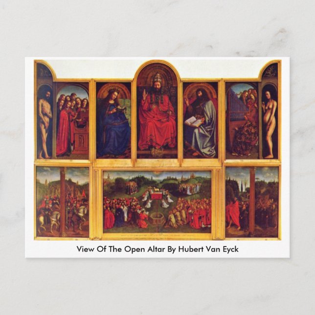 View Of The Open Altar By Hubert Van Eyck Postcard (Front)