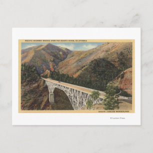 View of the Pacific Hwy Bridge over Shasta Postcard