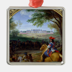 View of the Palace of Versailles in 1669 Metal Tree Decoration