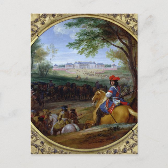 View of the Palace of Versailles in 1669 Postcard (Front)