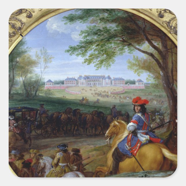 View of the Palace of Versailles in 1669 Square Sticker (Front)