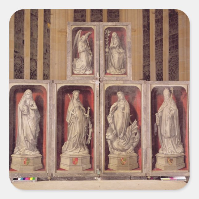 View of the panels of the closed altarpiece square sticker (Front)