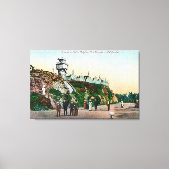 View of the Parapet at Sutro Heights # 2 Canvas Print (Front)