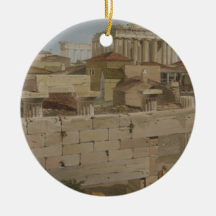 View of the Parthenon from the Propylaea, plate 7 Ceramic Tree Decoration
