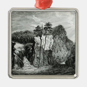 View of the Passaic River Waterfall, New Jersey Metal Tree Decoration