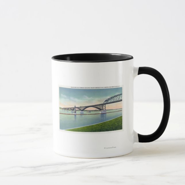 View of the Peace Bridge over Niagara River Mug (Right)